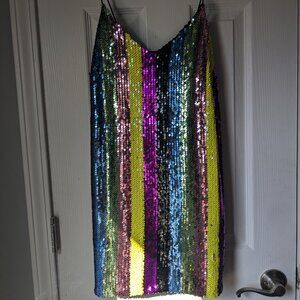 Asos Sequins Dress, NYE, Multi Color, Short, UK Size 10, US Size 6